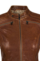 Brazil Kadın Viski Hakim Yaka Kısa Deri Ceket | Derimod