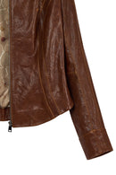 Brazil Kadın Viski Hakim Yaka Kısa Deri Ceket | Derimod