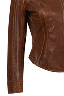 Brazil Kadın Viski Hakim Yaka Kısa Deri Ceket | Derimod