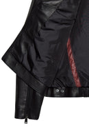 Vanessa Kadın Siyah Gömlek Yaka Kısa Oversize Deri Ceket | Derimod