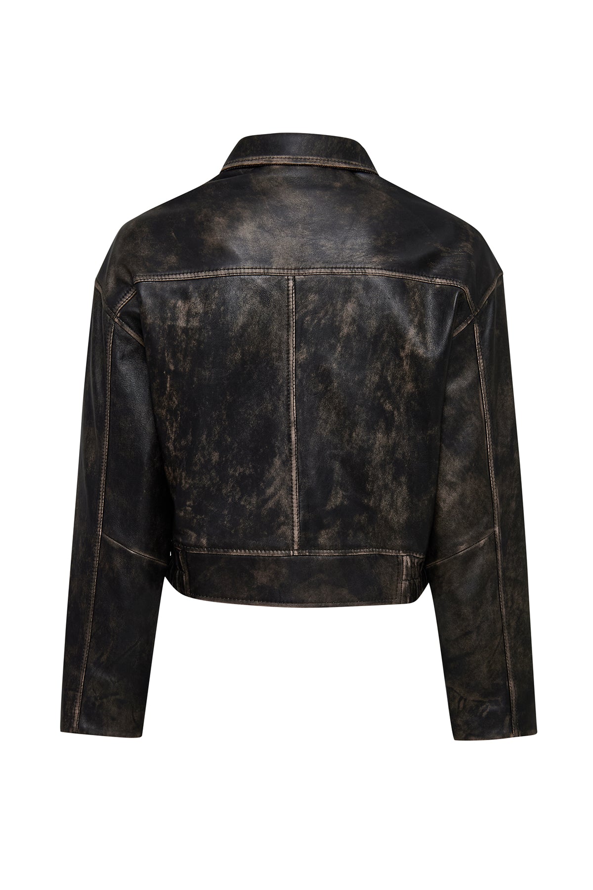 Anita Kadın Kahverengi Oversize Vintage Deri Mont