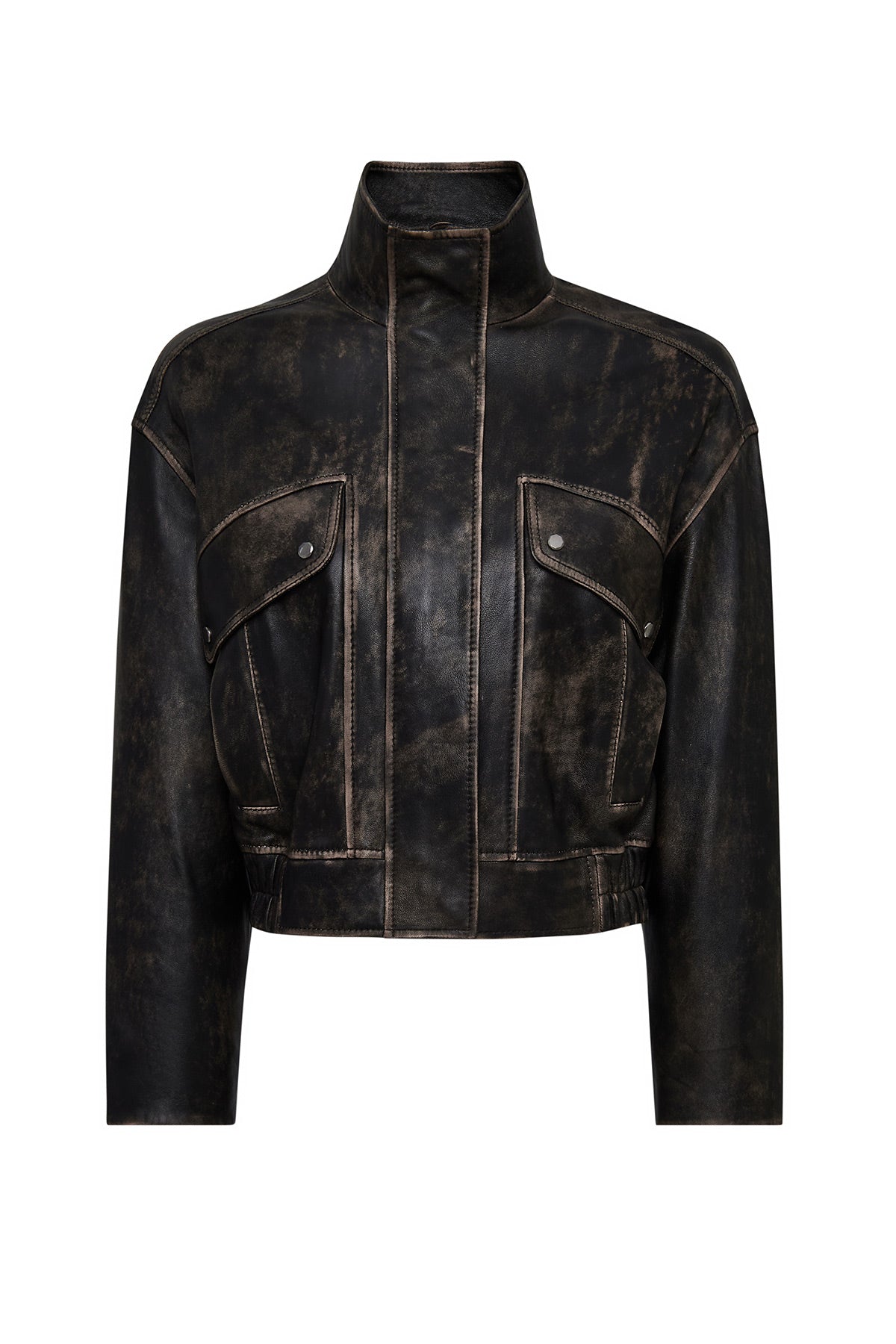 Anita Kadın Kahverengi Oversize Vintage Deri Mont