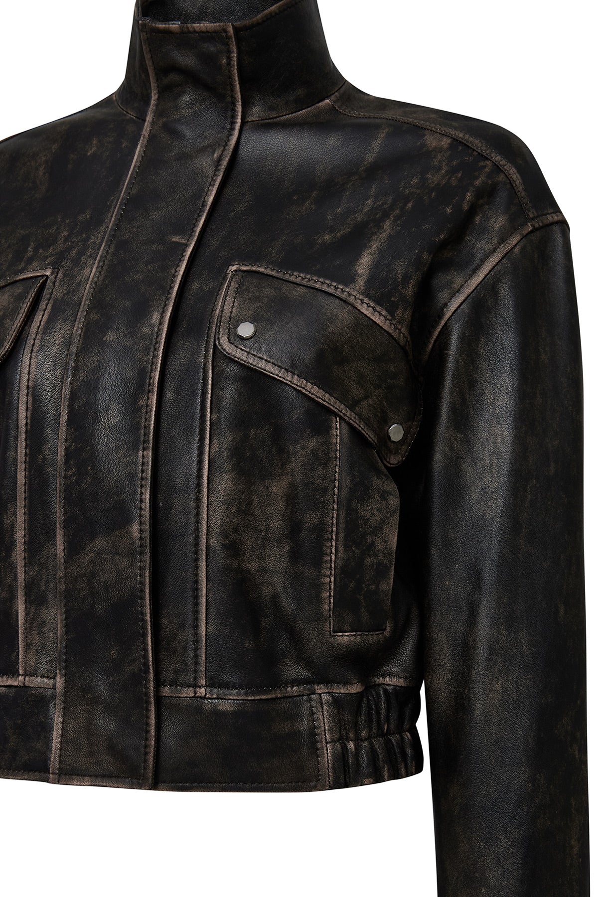 Anita Kadın Kahverengi Oversize Vintage Deri Mont