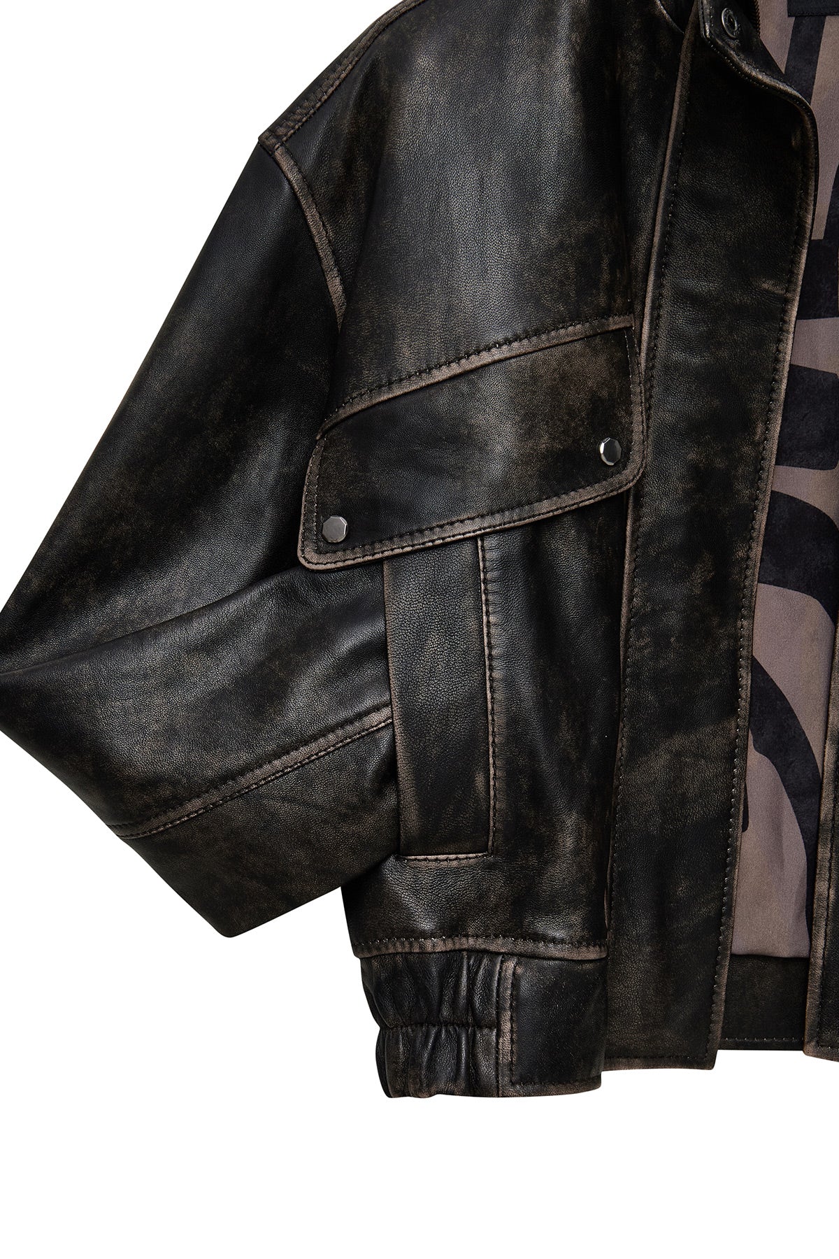 Anita Kadın Kahverengi Oversize Vintage Deri Mont