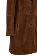 Tara Kadın Kahverengi Süet Deri Kaban | Derimod