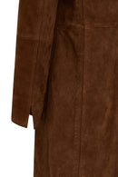 Tara Kadın Kahverengi Süet Deri Kaban | Derimod