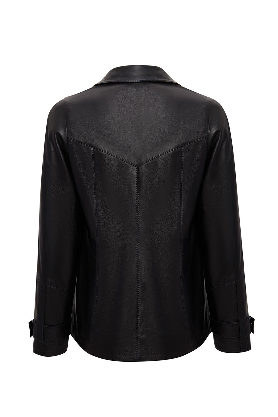 Chantal Women's Black Hooded Fur Oversize Leather Coat