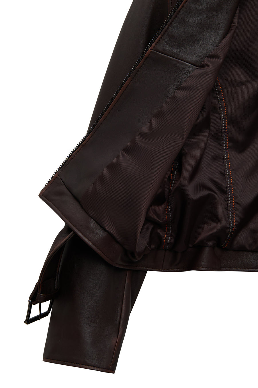 Love Women's Brown Shirt Collar Vintage Oversize Leather Jacket