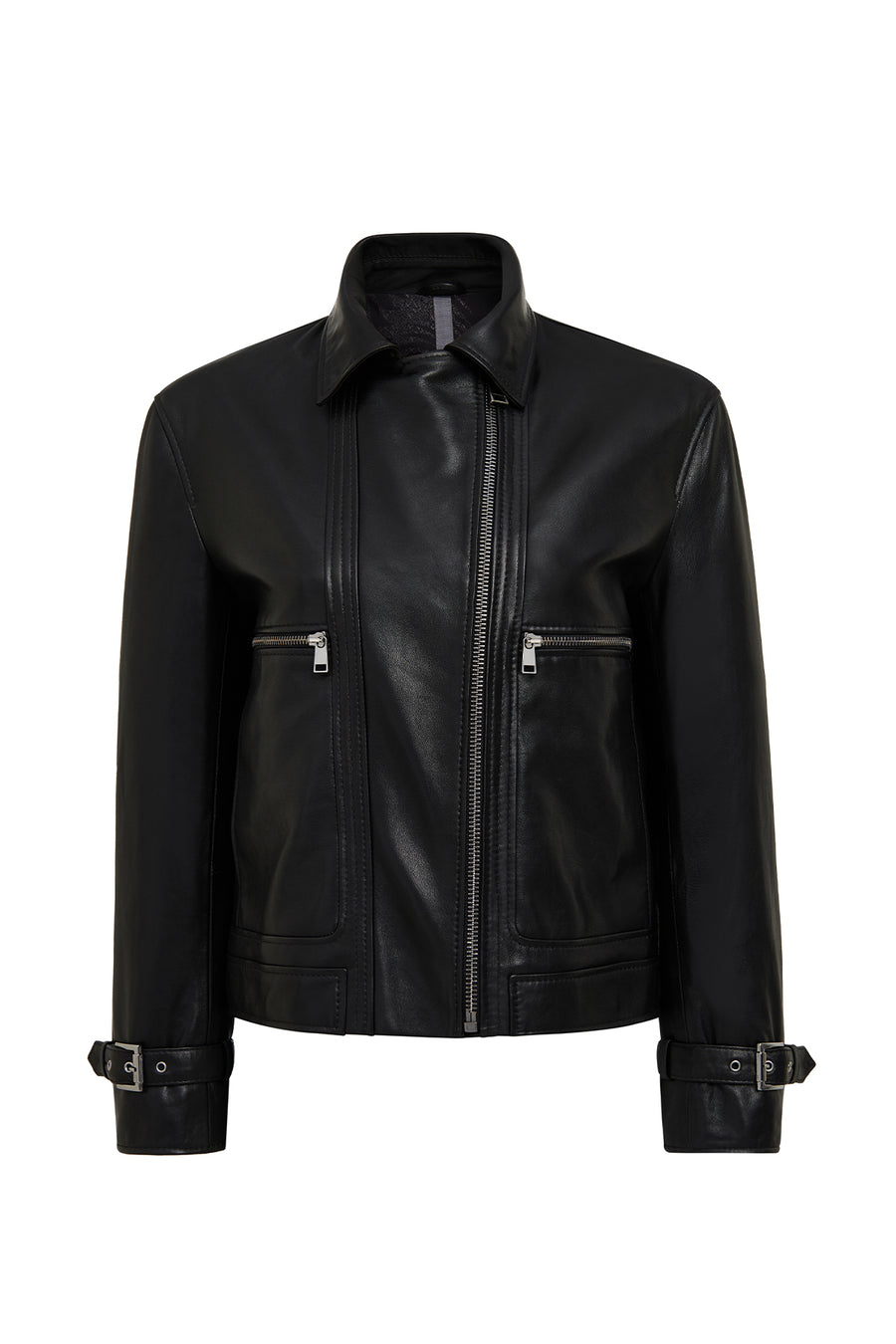 Paloma Kadın Siyah Kısa Oversize Biker Deri Ceket 25WGD5608VE | Derimod