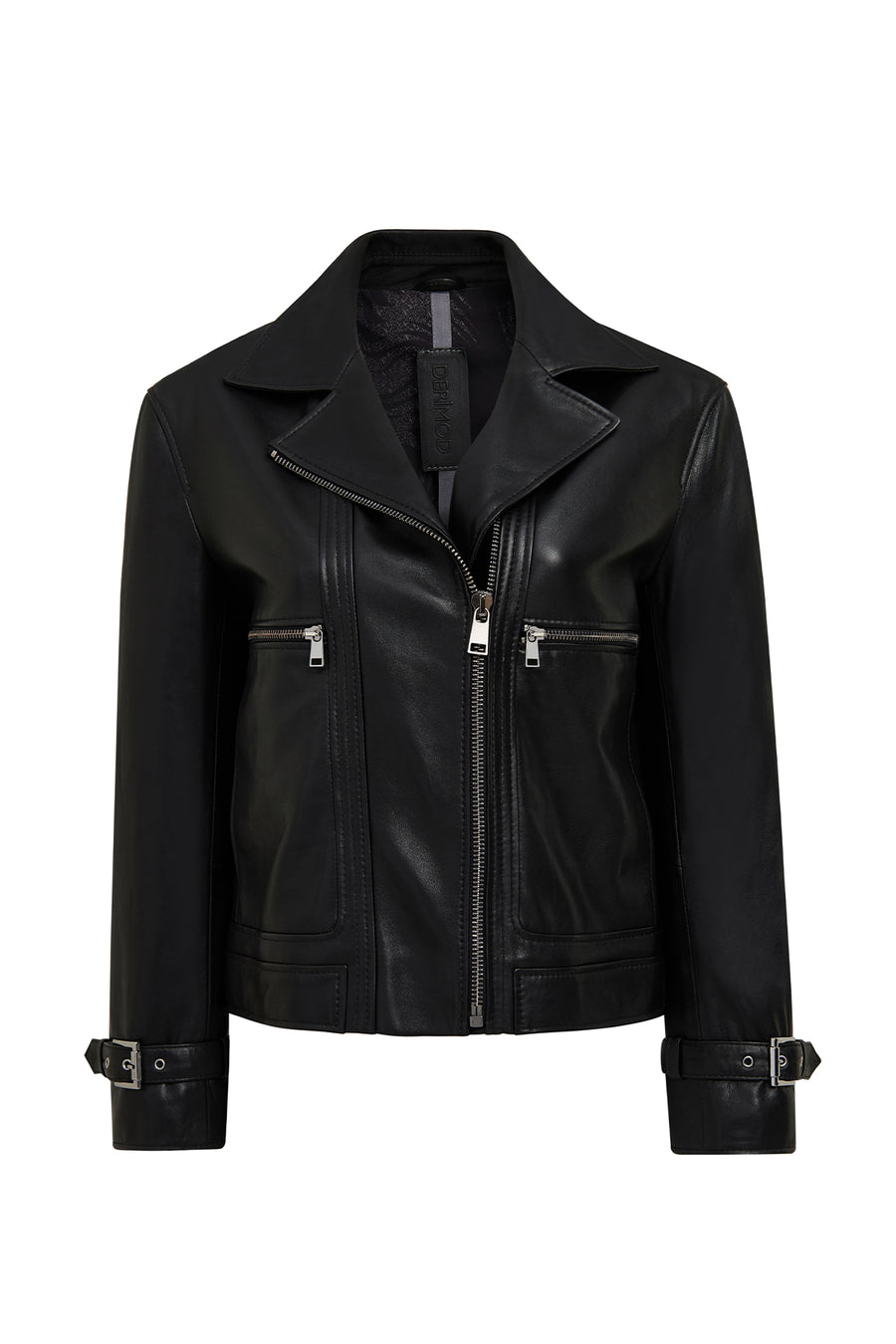 Paloma Kadın Siyah Kısa Oversize Biker Deri Ceket