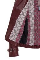 Paloma Kadın Bordo Kısa Oversize Biker Deri Ceket | Derimod