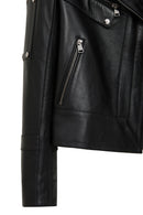 Roma Kadın Siyah Biker Deri Ceket | Derimod