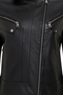 Roma Kadın Siyah Biker Deri Ceket | Derimod