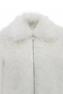 Dallas Kadın Beyaz Gömlek Yaka Teddy Mont | Derimod