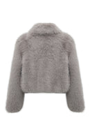 Dallas Kadın Gri Gömlek Yaka Teddy Mont | Derimod