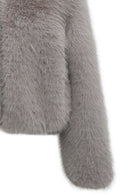 Dallas Kadın Gri Gömlek Yaka Teddy Mont | Derimod