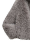 Dallas Kadın Gri Gömlek Yaka Teddy Mont | Derimod