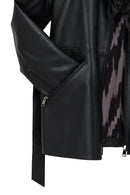 Scarlet Kadın Siyah Kürk Yaka Deri Mont | Derimod