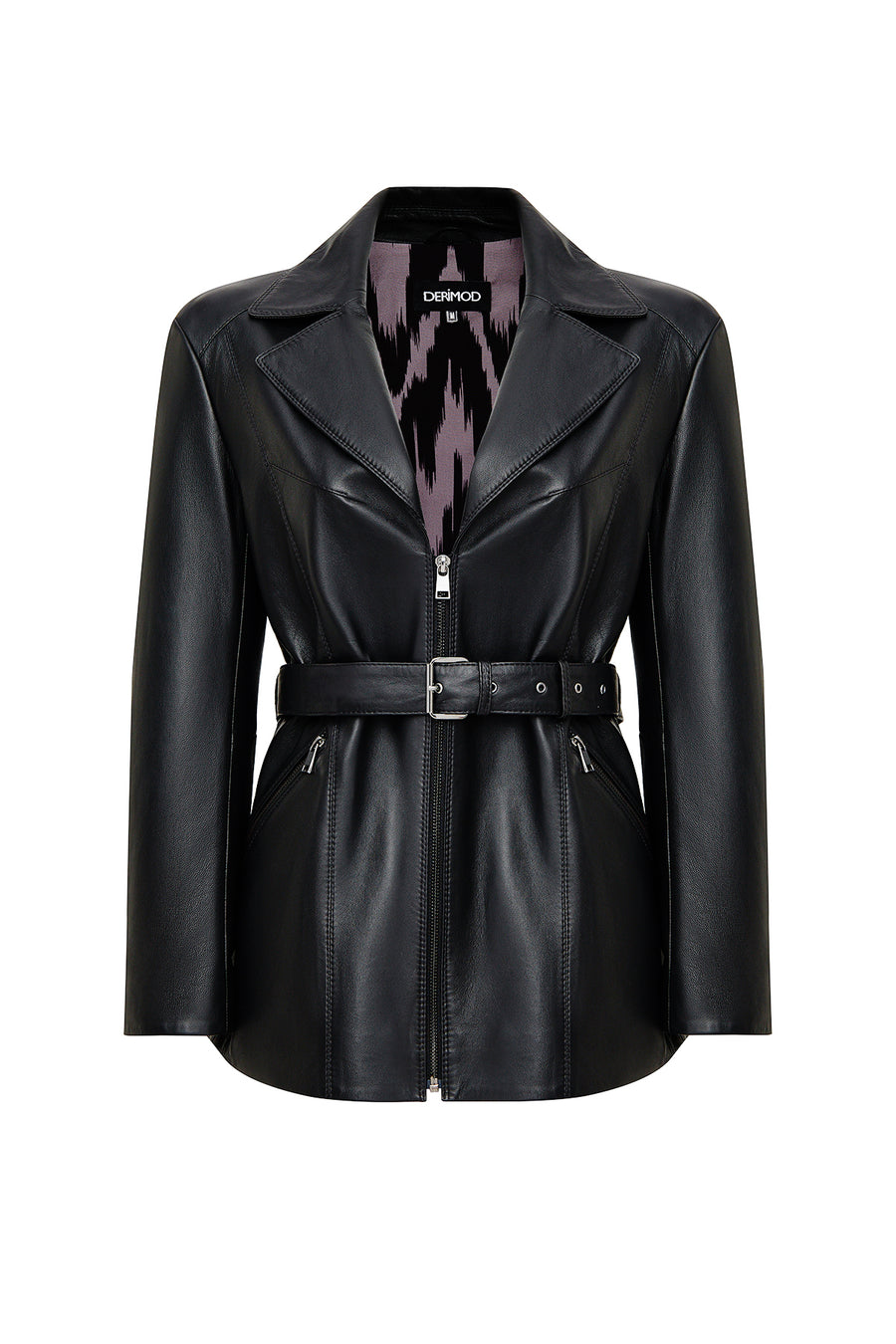 Scarlet Woman Black Fur Collar Leather Coat