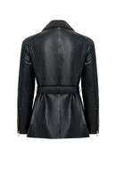 Scarlet Kadın Siyah Kürk Yaka Deri Mont | Derimod