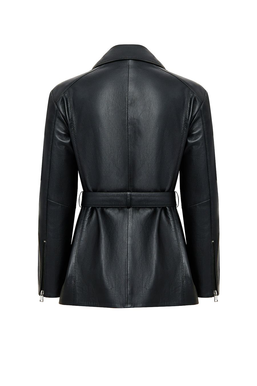 Scarlet Woman Black Fur Collar Leather Coat