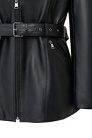 Scarlet Kadın Siyah Kürk Yaka Deri Mont | Derimod