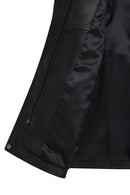 Cordelia Kadın Siyah Kemer Detaylı Gömlek Yaka Deri Kaban | Derimod