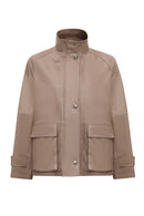 Fancy Kadın Bej Devrik Yaka Oversize Deri Mont | Derimod