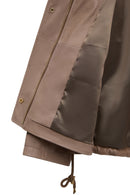 Fancy Kadın Bej Devrik Yaka Oversize Deri Mont | Derimod