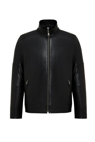 Mbappe Men's Black Leather Jacket 25WGD6548R3 | Derimod