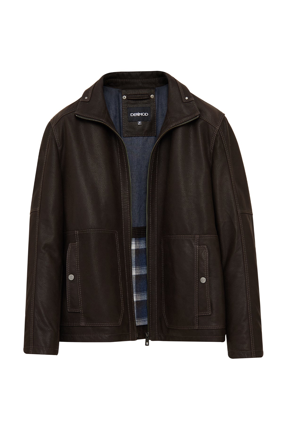 Costa Erkek Kahverengi Deri Ceket