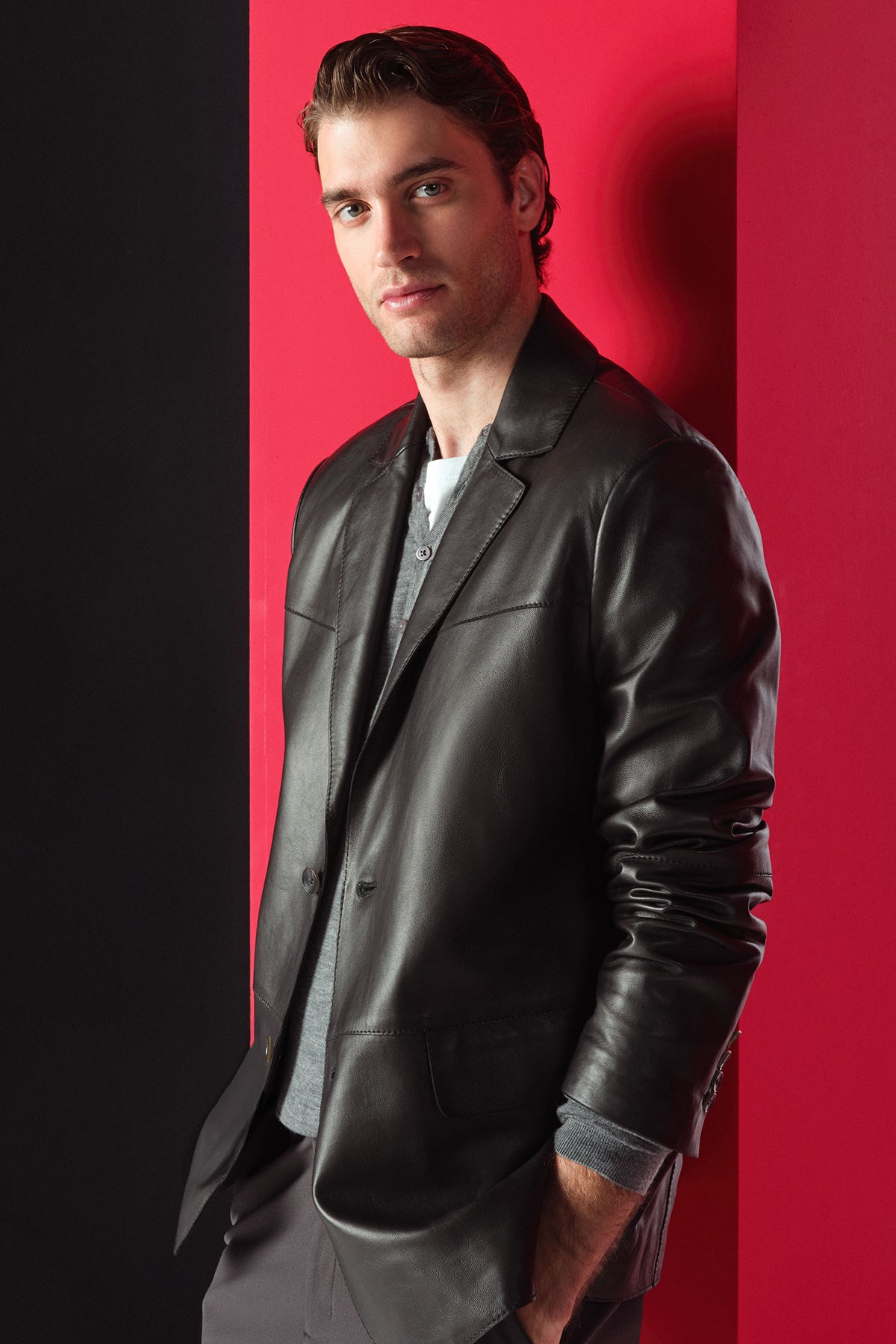 Rodrygo Men's Black Blazer Leather Jacket 25WGD6565U4 | Derimod