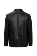 Rodrygo Men's Black Blazer Leather Jacket | Derimod