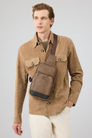 Osimhen Men's Beige Shirt Collar Suede Leather Jacket | Derimod