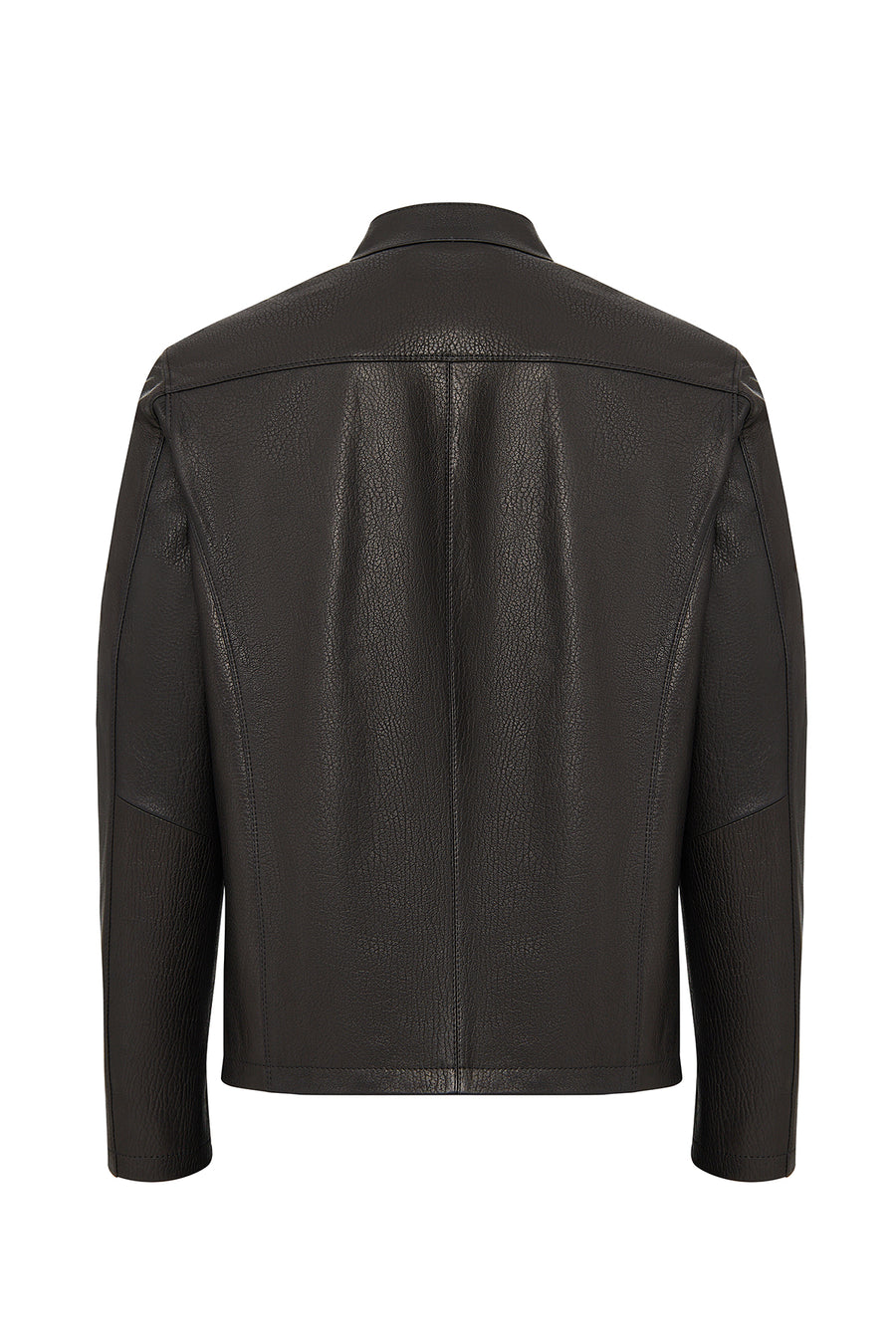 Insignia Men's Black Mandarin Collar Leather Jacket