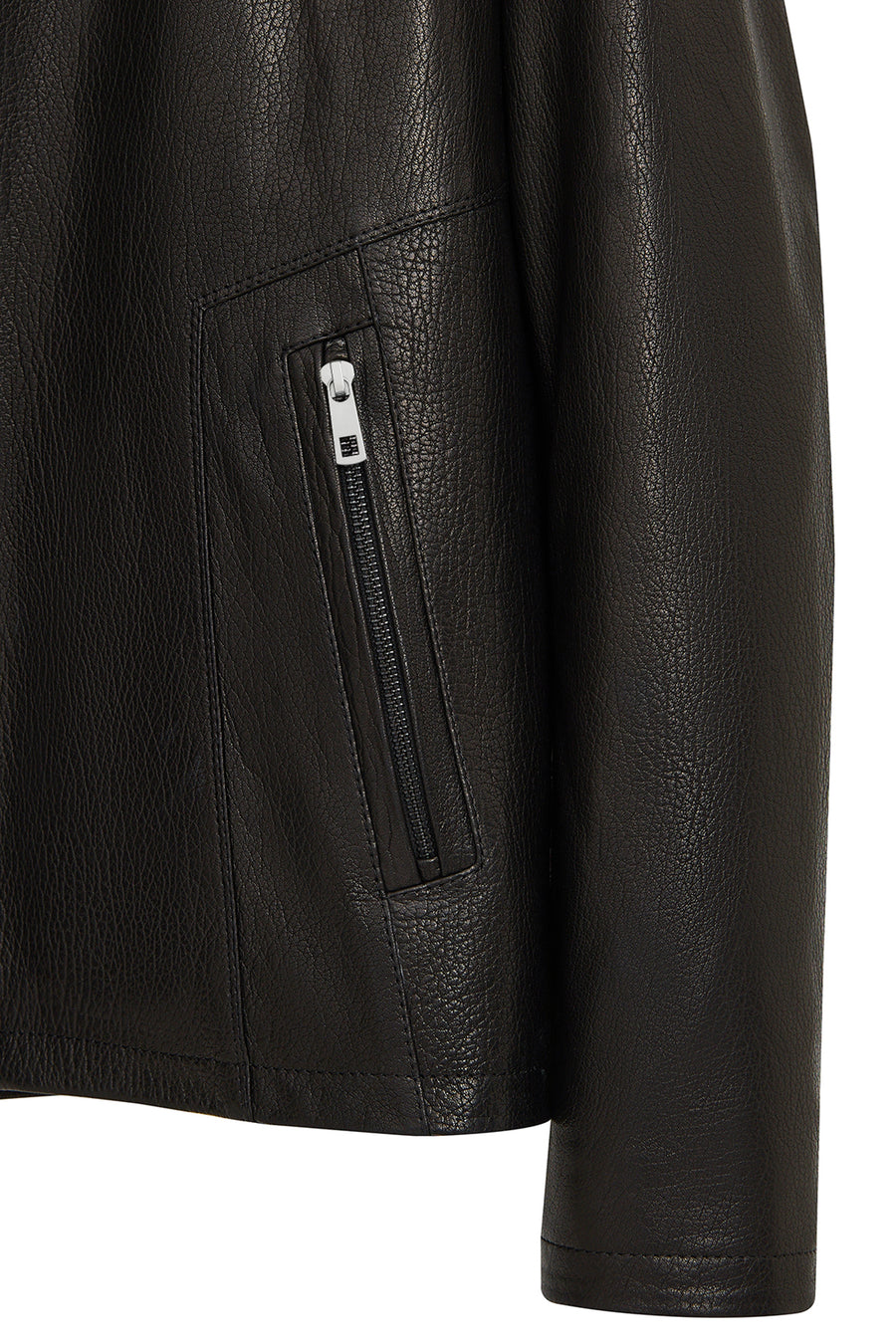 Insignia Men's Black Mandarin Collar Leather Jacket