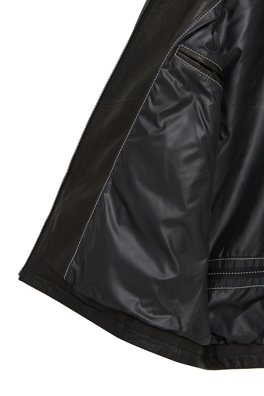 Insignia Men's Black Mandarin Collar Leather Jacket