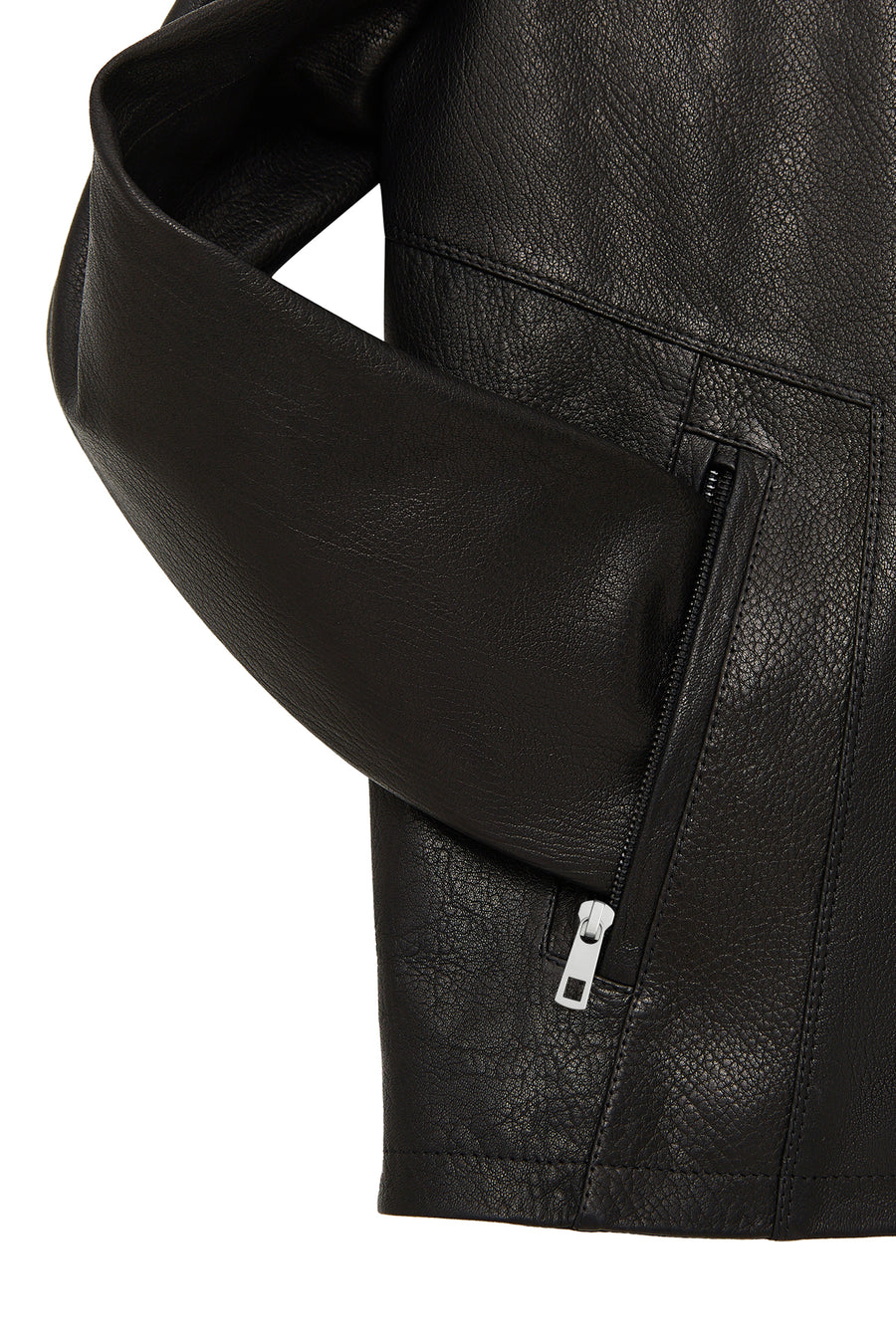 Insignia Men's Black Mandarin Collar Leather Jacket