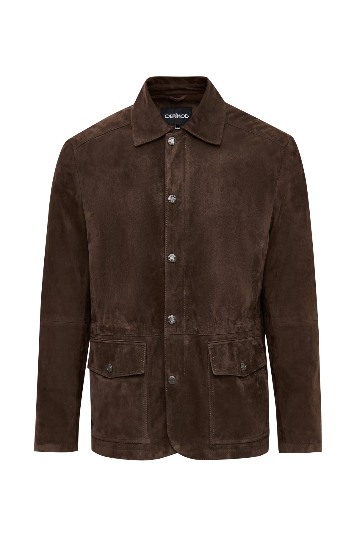 Salah Erkek Taba Gömlek Yaka Süet Deri Ceket