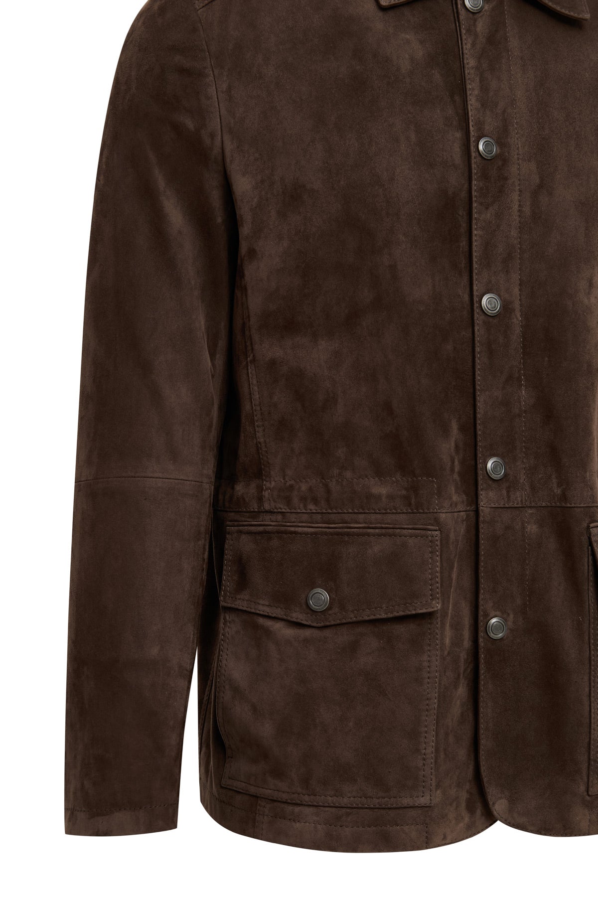 Salah Erkek Taba Gömlek Yaka Süet Deri Ceket