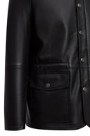 Salah Erkek Siyah Gömlek Yaka Deri Mont | Derimod