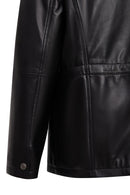 Salah Erkek Siyah Gömlek Yaka Deri Mont | Derimod