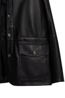 Salah Erkek Siyah Gömlek Yaka Deri Mont | Derimod