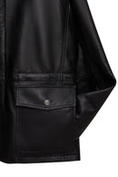 Salah Erkek Siyah Gömlek Yaka Deri Mont | Derimod