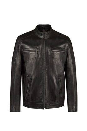 Laporte Erkek Siyah Hakim Yaka Deri Ceket