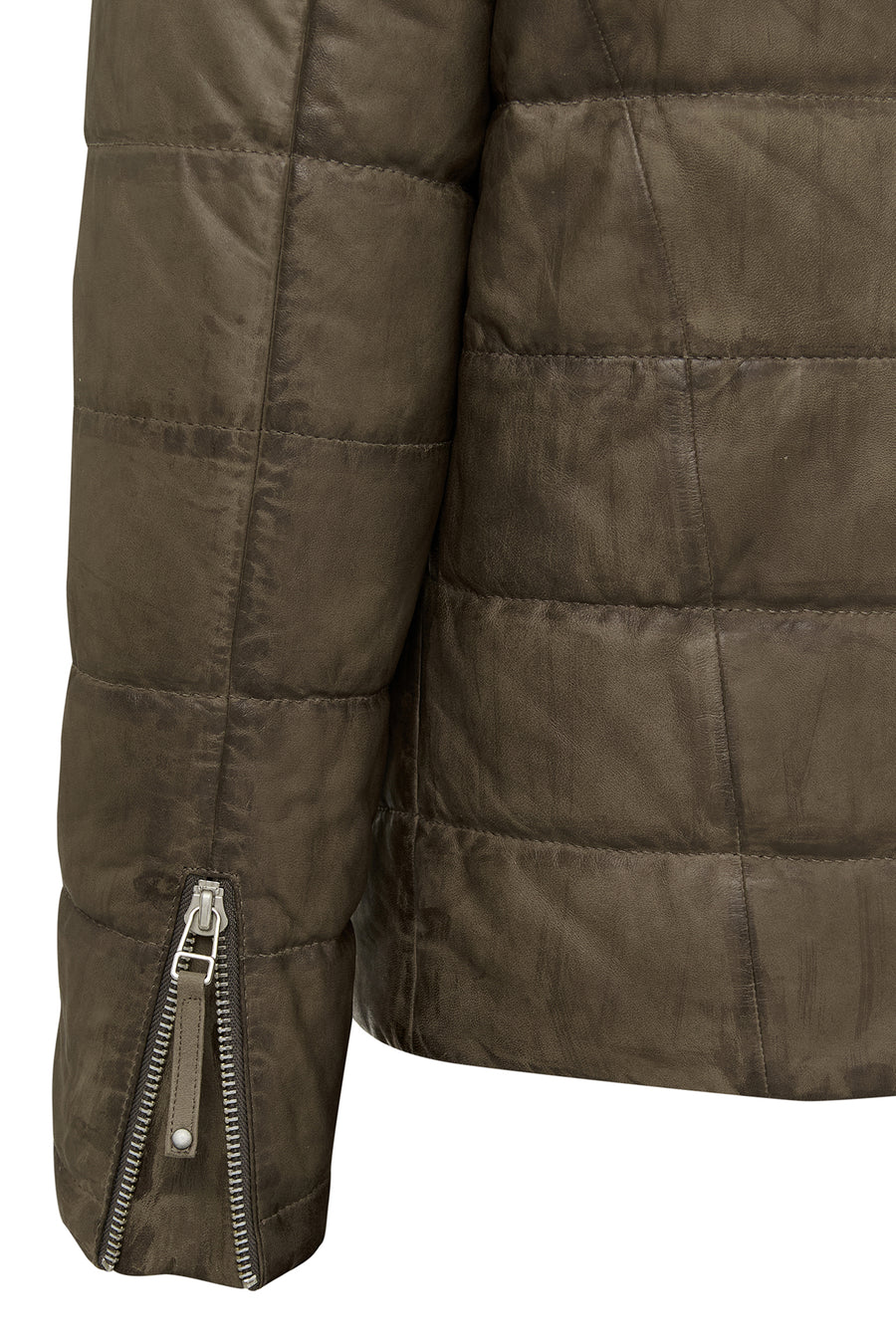 Wermer Men's Khaki Hooded Leather Jacket