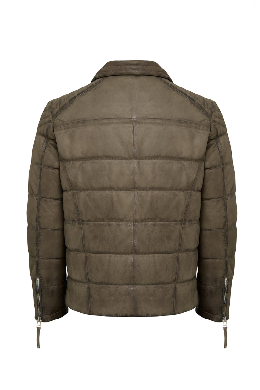 Wermer Men's Khaki Hooded Leather Jacket