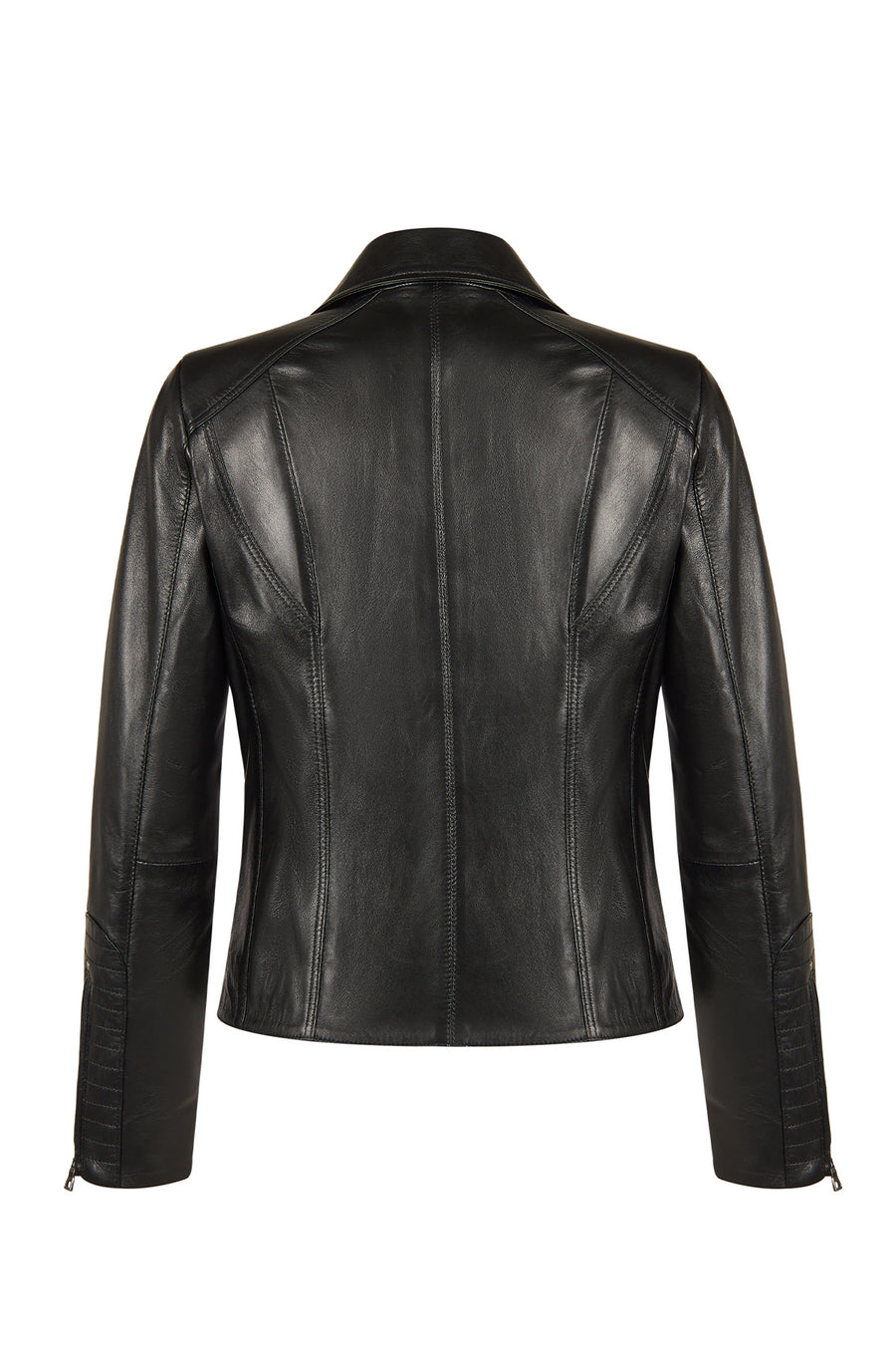Janet Woman Black Short Leather Jacket