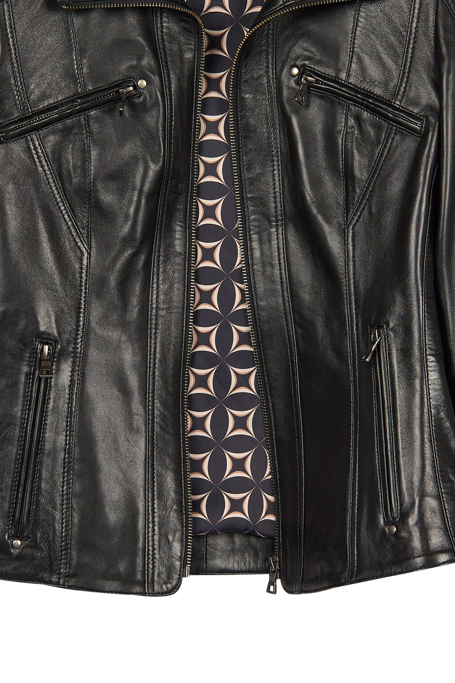 Janet Woman Black Short Leather Jacket