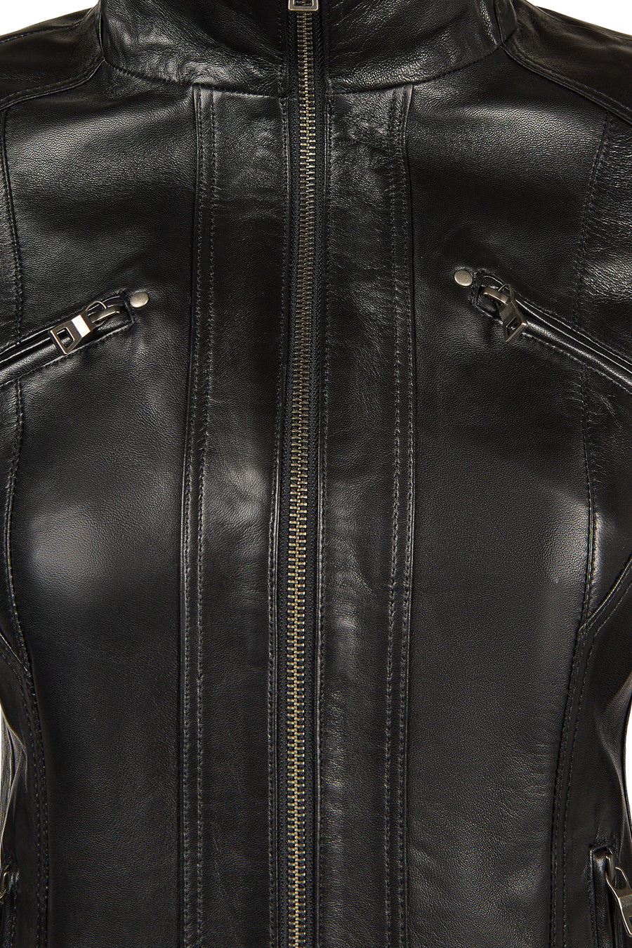 Janet Woman Black Short Leather Jacket